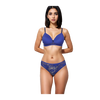 Butterfly back Bra With Lacy Panty SET-BLUE DEPTHS