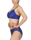 Butterfly back Bra With Lacy Panty SET-BLUE DEPTHS