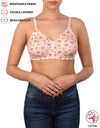 COTTON DOUBLE LAYERED NON WIRED PRINTED BRA -BABY ROSE PRINT