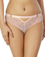 ALL OVER LACE PUSH-UP BRA SET WITH METALLIC RINGS-VEILED ROSE