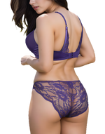 Butterfly back Bra With Lacy Panty SET-PARACHUTE PURPLE