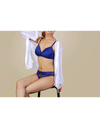 Butterfly back Bra With Lacy Panty SET-BLUE DEPTHS